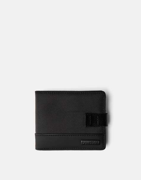 Pull&Bear – Geldbörse aus Nylon in Schwarz - view 1