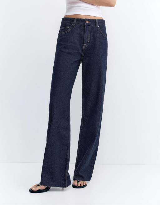 Pull&Bear – Gerade geschnittene Jeans in Tintenblau mit weitem Bein, 2 von 4