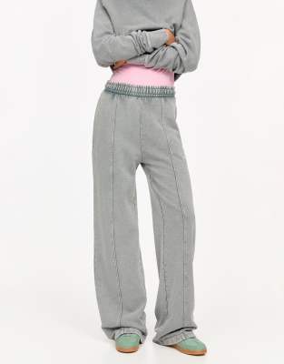 Pull & Bear - Gerade Trainingshose in Grau
