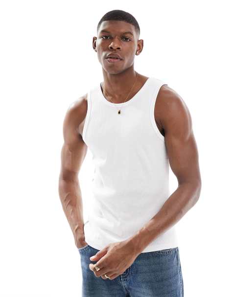 Pull&Bear - Geribbeld hemdje in wit - view 1