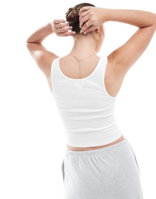 Pull&Bear - Geribbeld hemdje met knopen in wit, 2 van 4