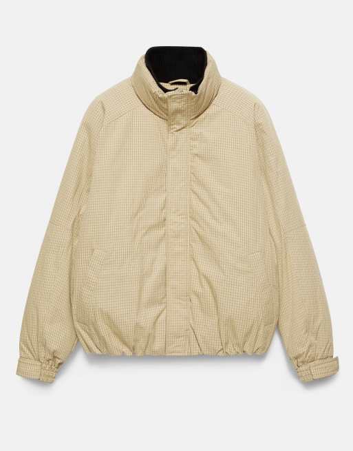 Pull&Bear geruit gewatteerd jack in beige, 6 van 7