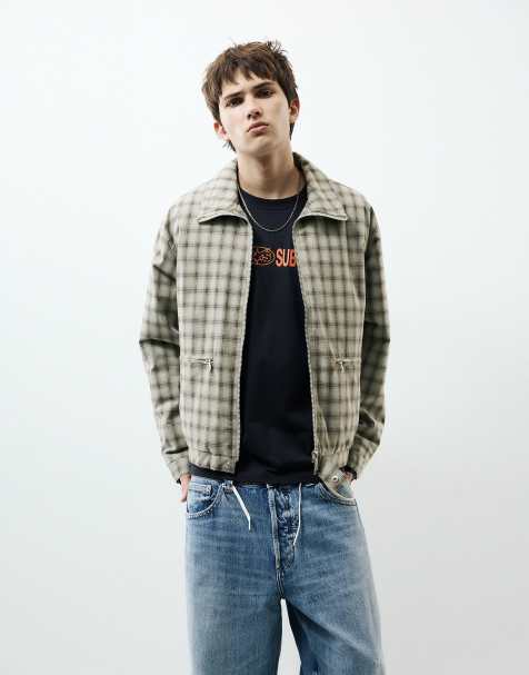 Pull&Bear geruit jack in lichtgroen - view 1