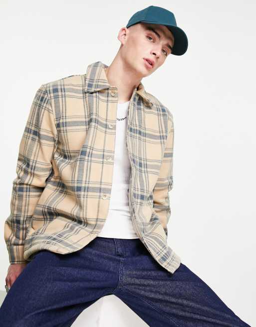 Pull&Bear - Geruit overhemd in camel 