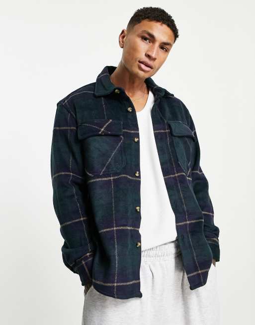 Pull&Bear - Geruit overhemd in donkergroen