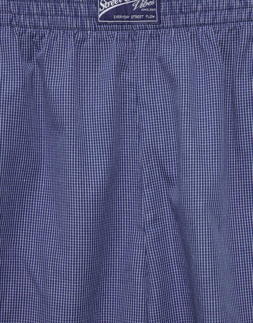 Pull&Bear geruite bermudashort in navy, 6 van 6