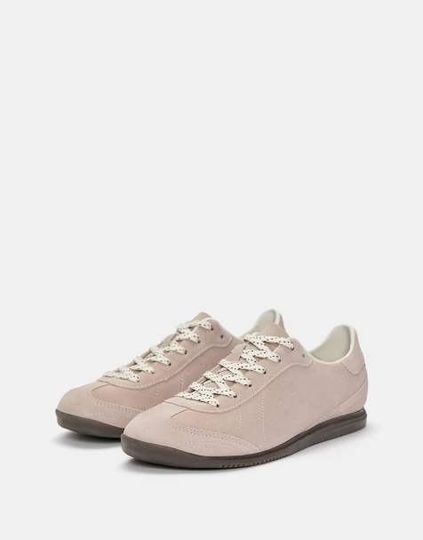 Pull&Bear - Gesplitste suède sneakers in roze - view 1