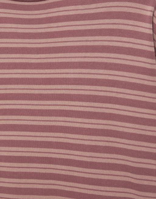 Pull&Bear gestreept gebreid T-shirt in paars, 6 van 7