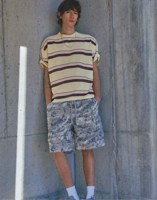 Pull&Bear - Gestreept T-shirt met korte mouwen in wit, 4 van 4