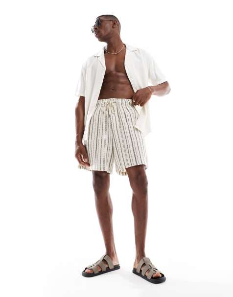Pull&Bear - Gestreepte short in blauw - view 1