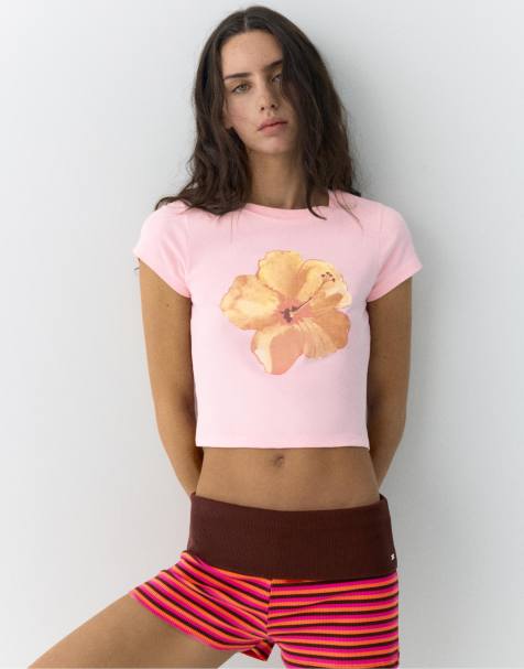 Pull&Bear - Gestreepte short in bruin - view 1