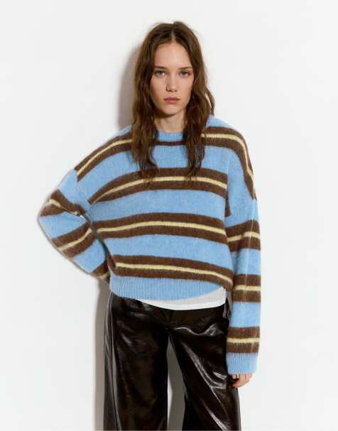 Pull&Bear - Gestreepte sweater in blauw - view 1