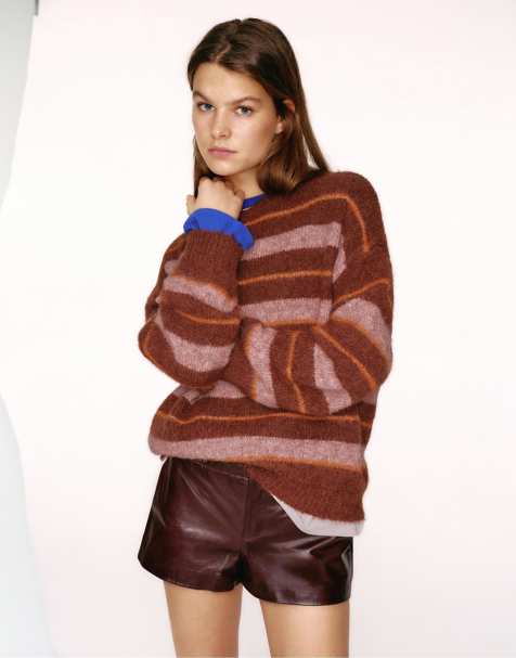 Pull&Bear - Gestreepte sweater in roodachtig - view 1