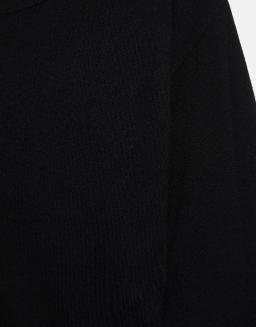 Pull&Bear gestreifter Pullover mit U-Boot-Ausschnitt in Schwarz, 6 von 7