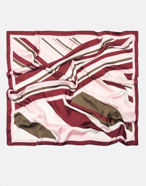 Pull&Bear gestreifter Satin-Schal in Pink, 2 von 5