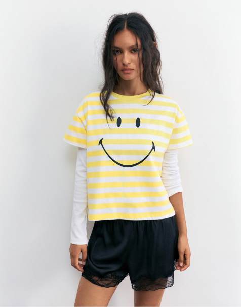 Pull&Bear – Gestreiftes T-Shirt in Braun - view 1