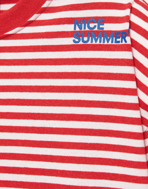 Pull&Bear gestreiftes T-Shirt in Rot, 5 von 6