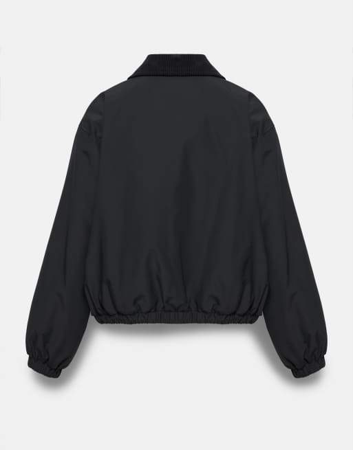 Pull&Bear gewachste Bomberjacke in Dunkelgrau, 6 von 6