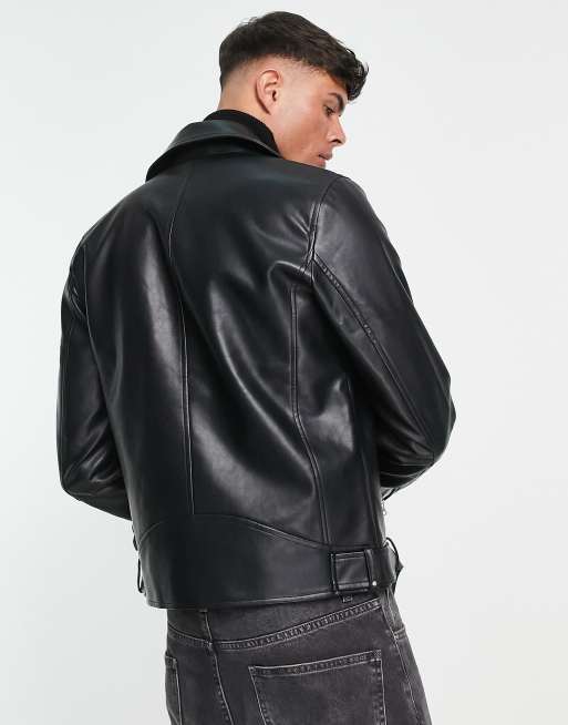 Giubbotto Biker Giacca Di Pelle Uomo Pull And Bear Leather Jacket