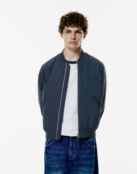 Pull&Bear - Giacca bomber imbottita blu navy - view 1