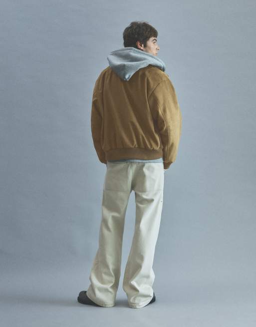 Pull&Bear giacca bomber in finto camoscio color cuoio, 2 di 7