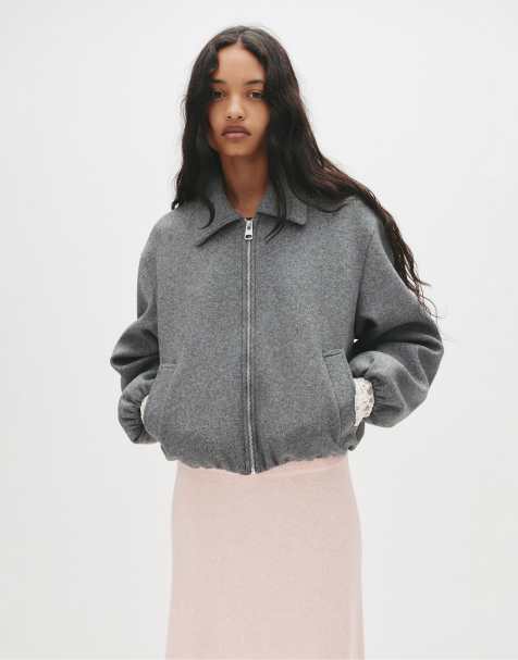 Pull&Bear - Giacca bomber morbida grigio medio - view 1