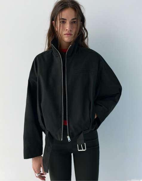 Pull&Bear - Giacca bomber nera a palloncino - view 1