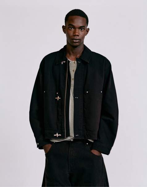 Pull&Bear giacca con alamari nera - view 1