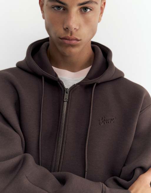 Pull&Bear giacca con cappuccio e zip in grigio, 3 di 6