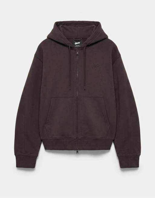 Pull&Bear giacca con cappuccio e zip in grigio, 6 di 6