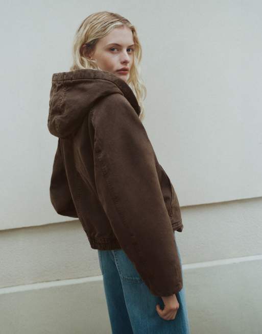 Pull&Bear giacca con cappuccio marrone, 4 di 7