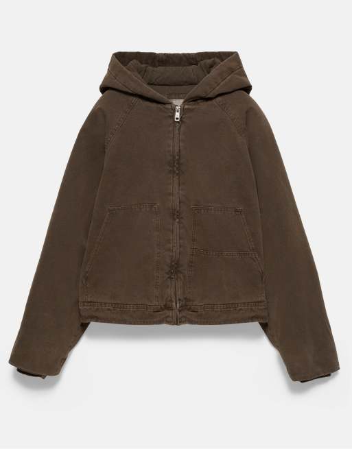 Pull&Bear giacca con cappuccio marrone, 6 di 7