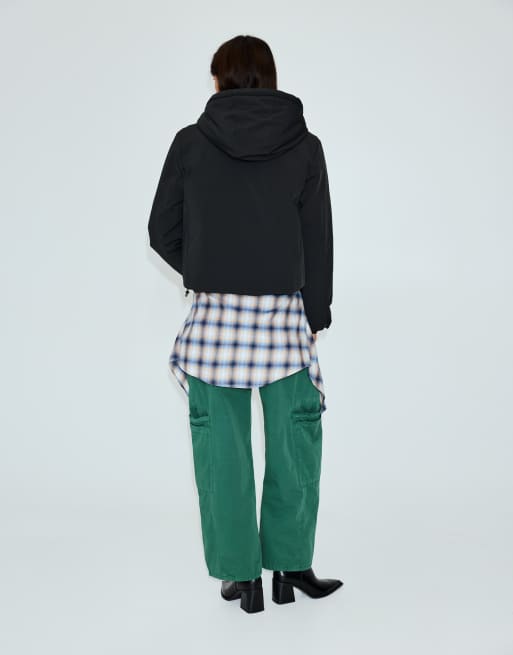 Pull&Bear giacca con cappuccio nera, 2 di 7