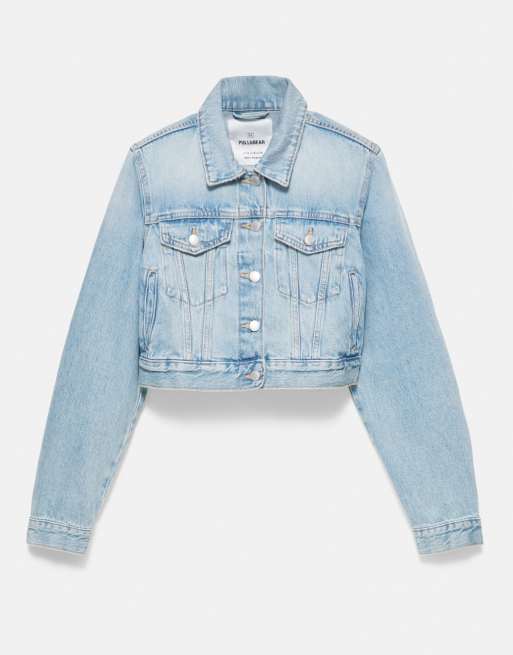 Pull&Bear - Giacca corta di jeans blu pallido, 5 di 7