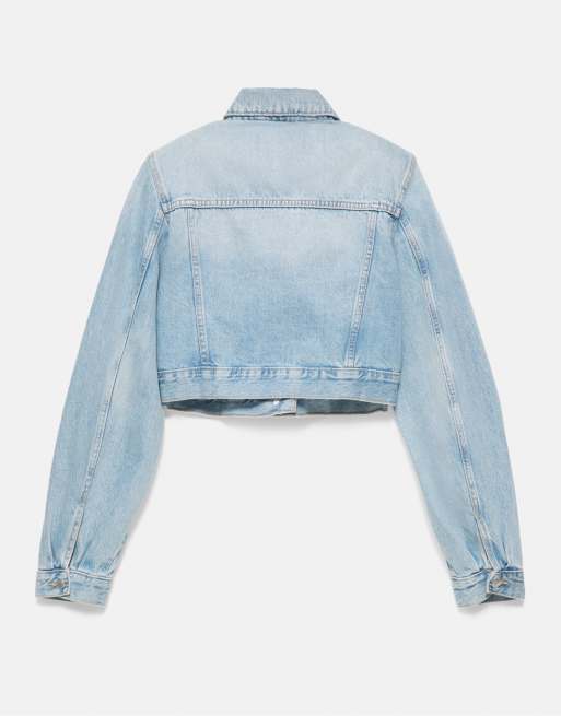 Pull&Bear - Giacca corta di jeans blu pallido, 7 di 7