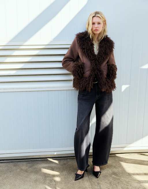 Pull&Bear giacca corta double-face marrone, 4 di 7