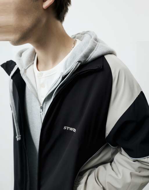 Pull&Bear giacca da tuta con pannelli nera, 3 di 7