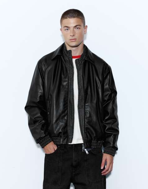 Pull&Bear giacca effetto pelle nera - view 1