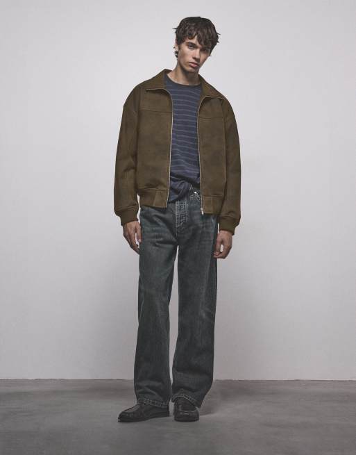 Pull&Bear Giacca effetto pelle slavato marrone, 4 di 7