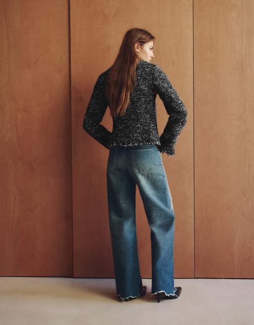 Pull&Bear giacca frangiata nera, 2 di 7