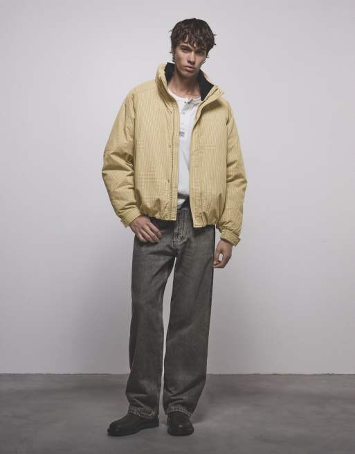 Pull&Bear giacca imbottita a quadri beige, 4 di 7