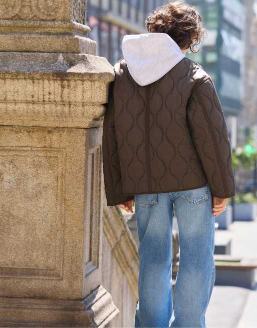 Pull&Bear giacca imbottita con tasche marrone, 2 di 6