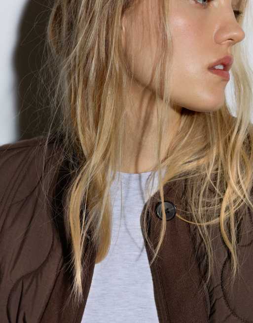 Pull&Bear giacca imbottita con tasche marrone, 3 di 6