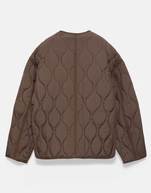 Pull&Bear giacca imbottita con tasche marrone, 6 di 6