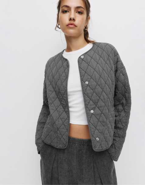 Pull&Bear - Giacca imbottita leggera grigia - view 1