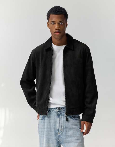Pull&Bear - Giacca in camoscio sintetico nera - view 1