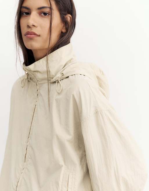 Pull&Bear giacca leggera con cappuccio color sabbia, 3 di 7