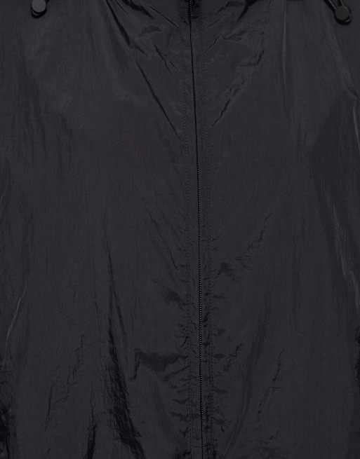 Pull&Bear - Giacca leggera nera con cappuccio, 7 di 7