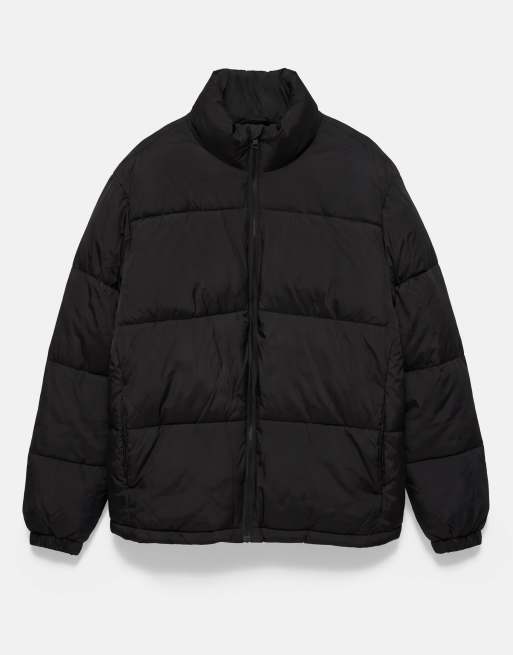 Pull&Bear giacca puffer nera con collo alto, 6 di 7