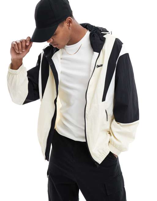 Pull&Bear - Giacca sportiva écru a pannelli